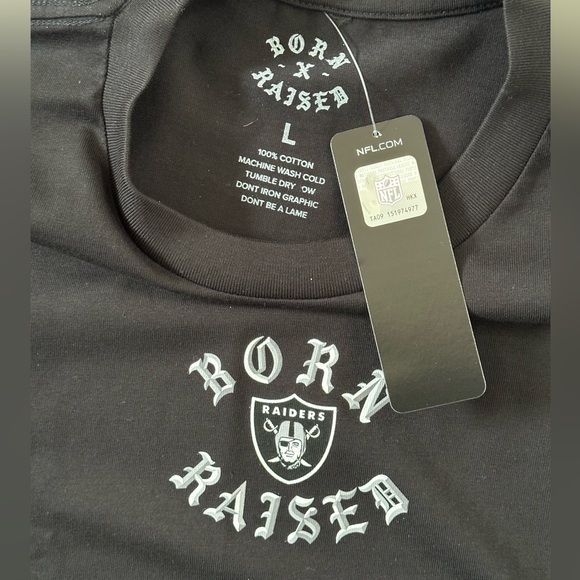 BORN X RAISED Las Vegas Raiders Sign Painter Rocker Tee T-Shirt Black Sz L Large - Picture 3 of 6